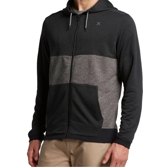 Hurley Men’s Dri-Fit Disperse Blocked Full Zip Hoodie Jacket black & Gray Sz XL - Picture 12 of 12